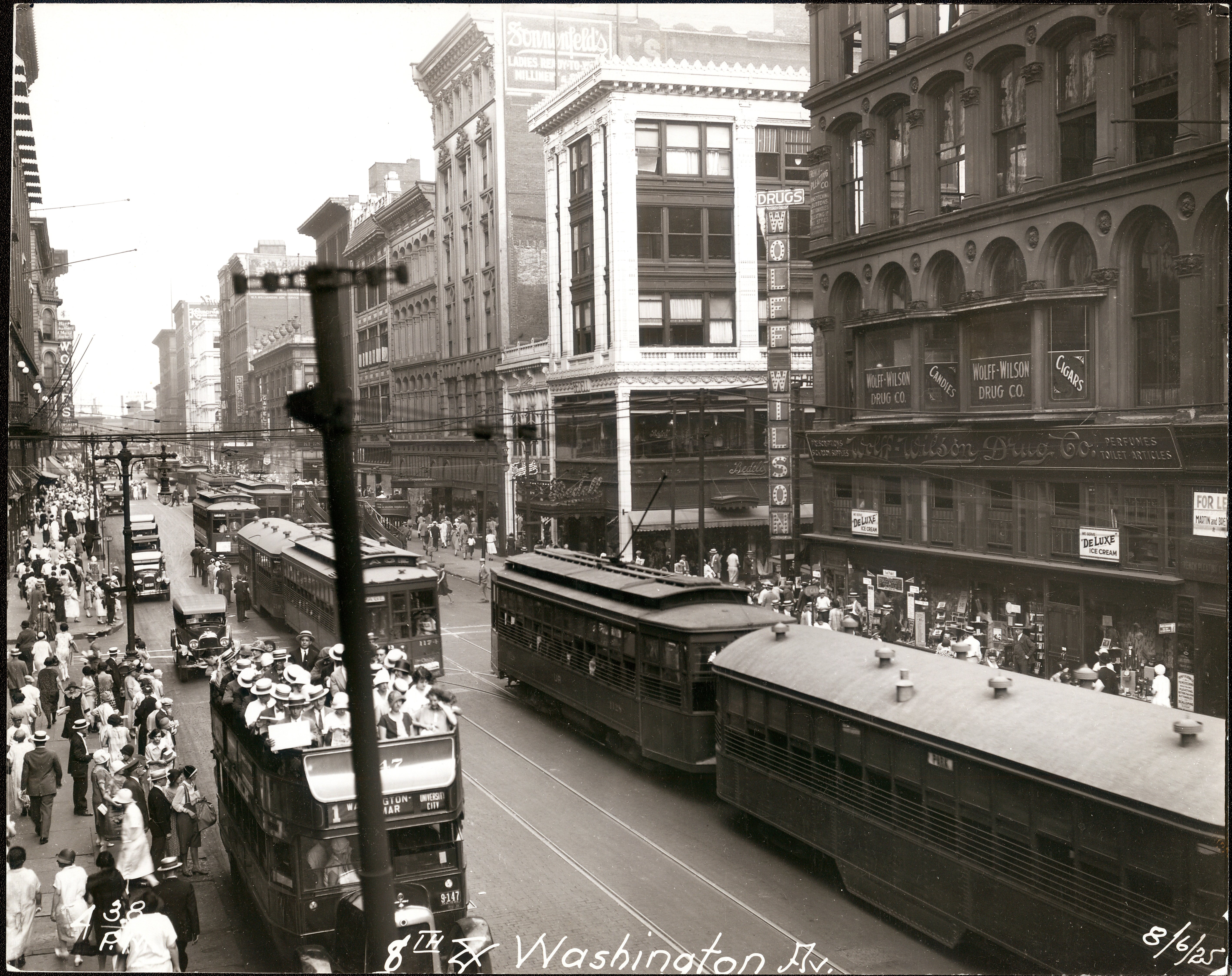 Flashback Friday: Washington Avenue and 7th Street in 1925 and Today | Metro Transit – St. Louis