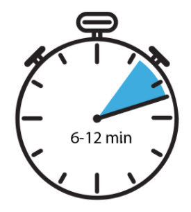 Stopwatch Icon Indicating a 6 to 12-minute interval.