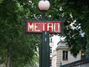 Metro Station sign, Paris Metro Station sign, Paris