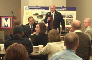 Baer at the executive briefing Bob Baer briefs the crowd