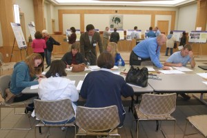 Community Workshop in Chesterfield Participants work through the planning exercise at the Community Workshop in Chesterfield.