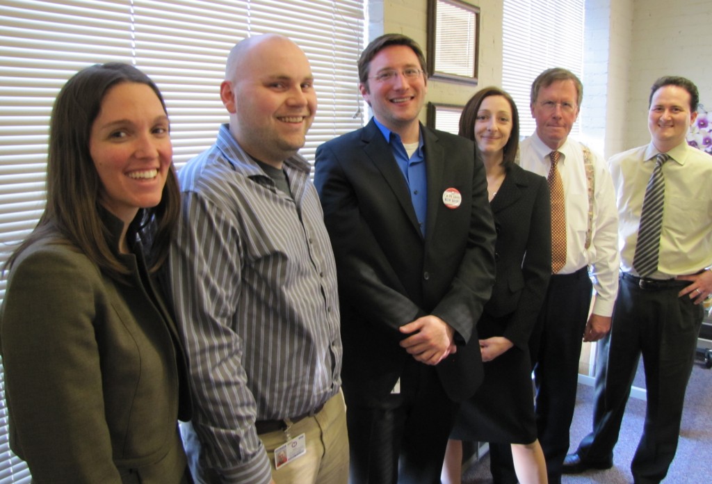img_05981 Part of the Long-Range Plan Team: (left to right) Renee Ducker of URS, Jayson Hagen, Mark Phillips, Jessica Mefford-Miller, Ken Kinney of URS and Todd Hennessey