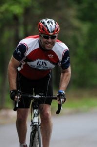 Droney at the 2011 Vino Fondo, a 'timed ride' through the hills of Missouri wine country.
