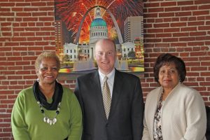 Commissioner Vernal Brown, Bi-State Development Agency President and CEO John Nations, Commissioner Irma Golliday