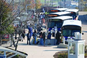 Metro's North Hanley bus and train station on November 23, 2009.