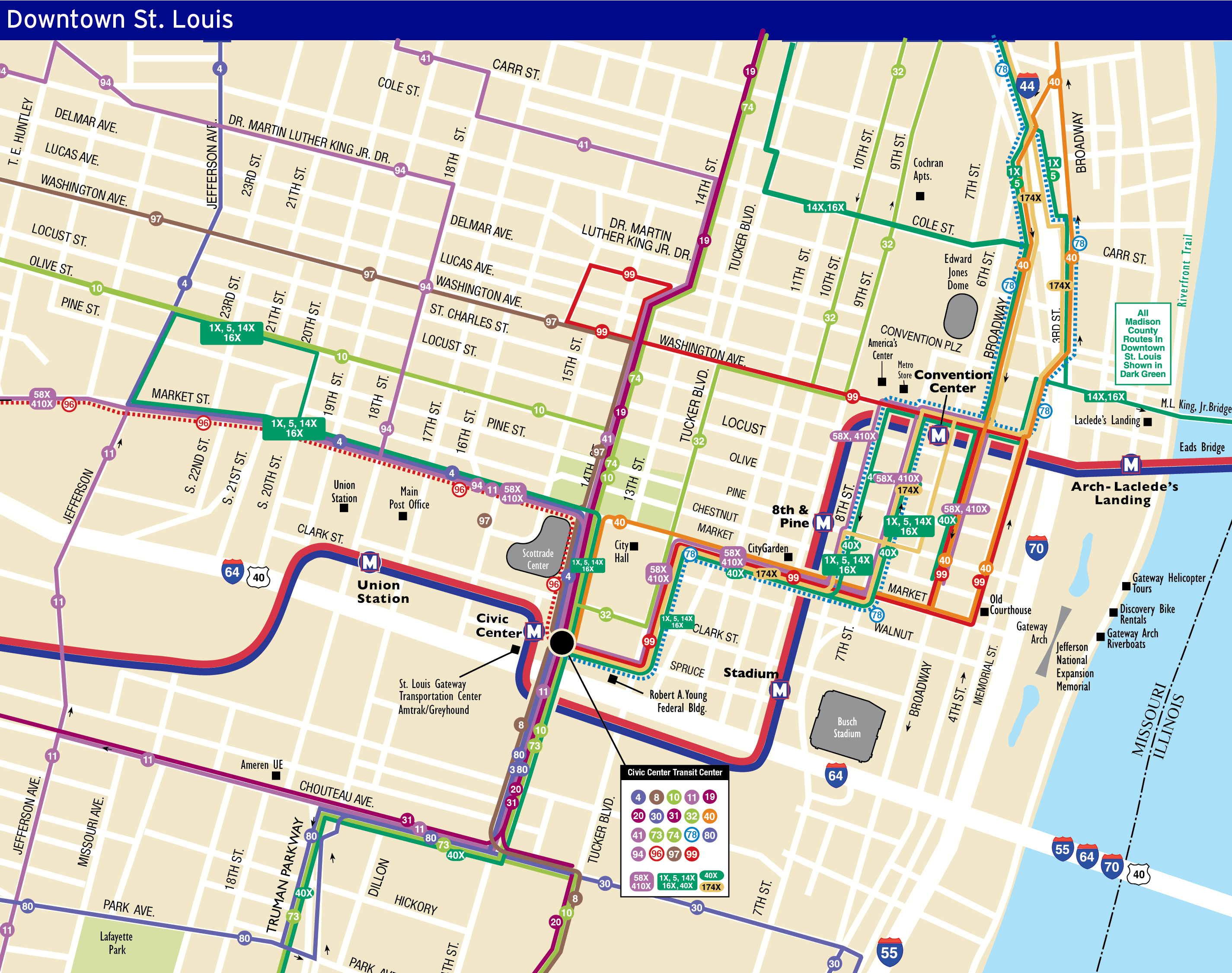 Map Of Downtown St Louis Maps For You - Bank2home.com