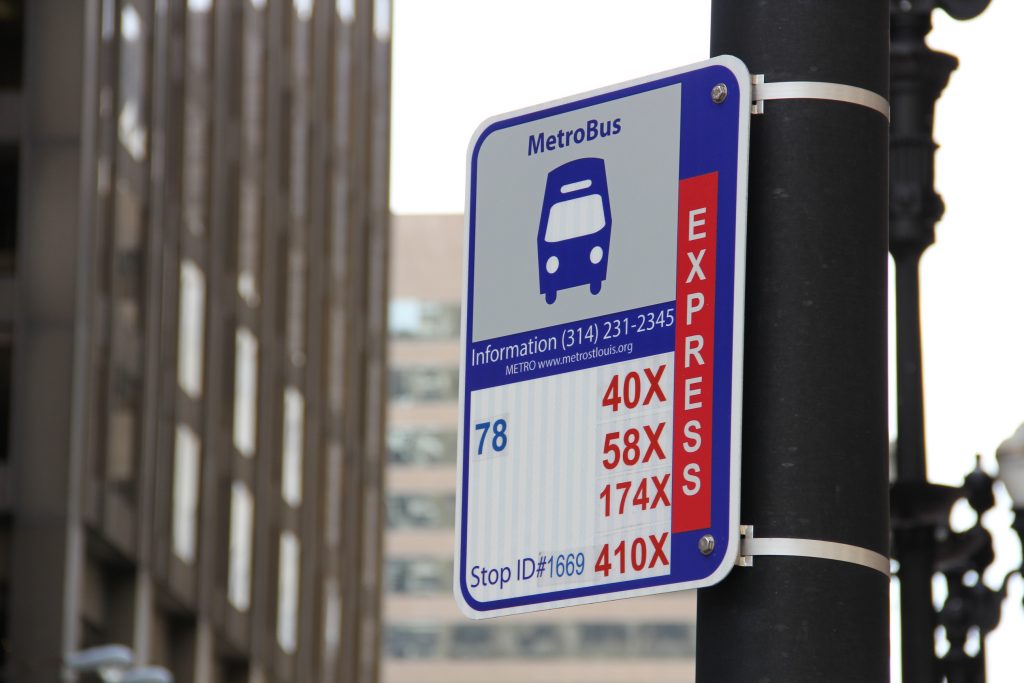Metrobus stop sign