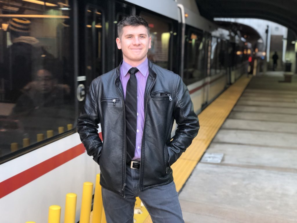 It’s possible to navigate St. Louis without a car, just ask Mitchell.  Each day, Mitchell boards a Blue Line train at the Forsyth MetroLink Station. From there, he rides the train to the 8th & Pine MetroLink Station in downtown St. Louis.