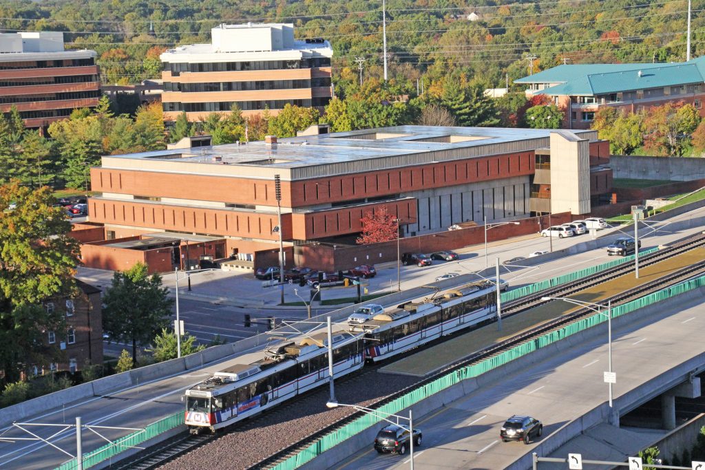 MetroLink train Clayton background
