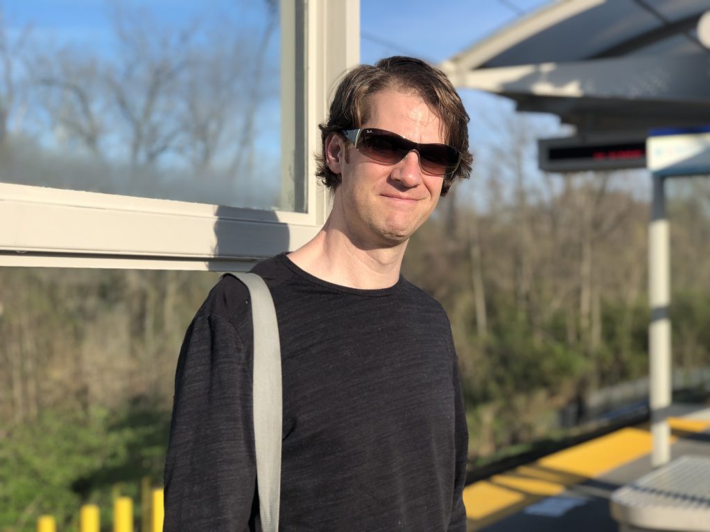 Passenger on MetroLink platform