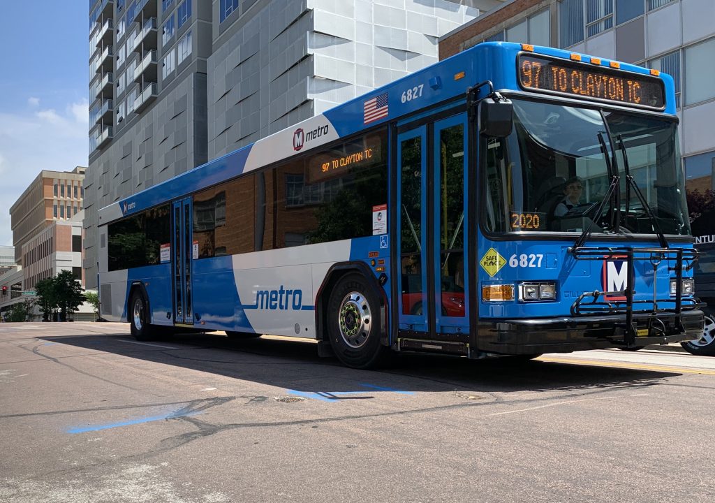 Image of MetroBus driving on the street