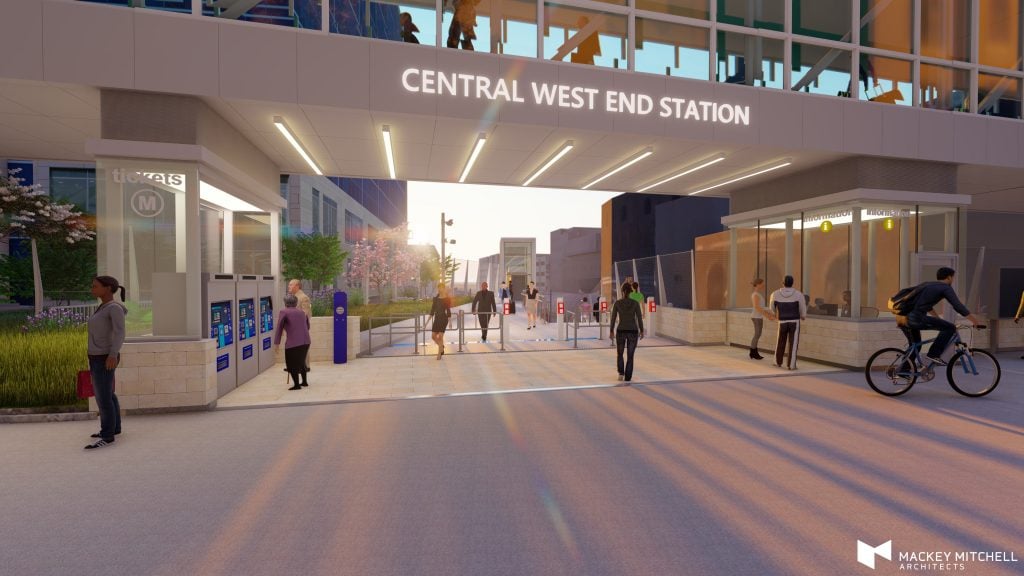 Rendering of Central West End MetroLink Station improvement project