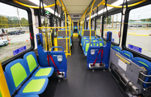 Interior of the new 60-foot battery electric bus coming to Metro Transit