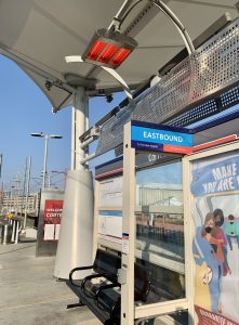 MetroLink platform heater turned on