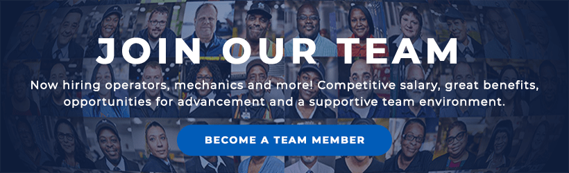 Join Our Team. Now hiring operators, mechanics and more! Competitive salary, great benefits, opportunities for advancement and a supportive team environment. Become a team member.