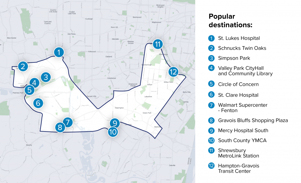 Map Of South St Louis South County - Metrostlouis.org | Metro Transit – St. Louis