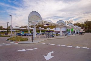 An exterior view of the North County Transit Center.