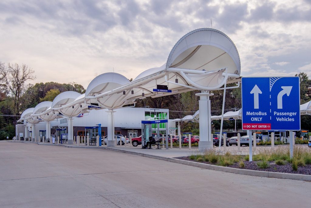 An exterior view of the North County Transit Center.