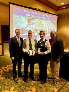 Photo of Taulby Roach, Todd Troppmann, Ida Wicker, and Charles Stewart at the MPTA at the 2022 State Conference and Expo.