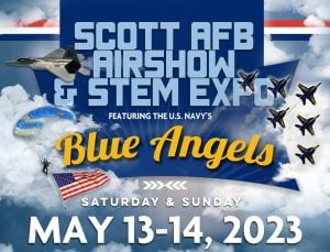 Poster for Scott Air Force Base Airshow on May 13 and May 14