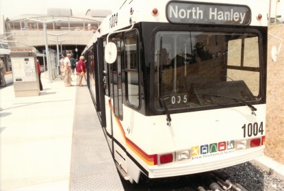 Photo or the original MetroLink train in 1993