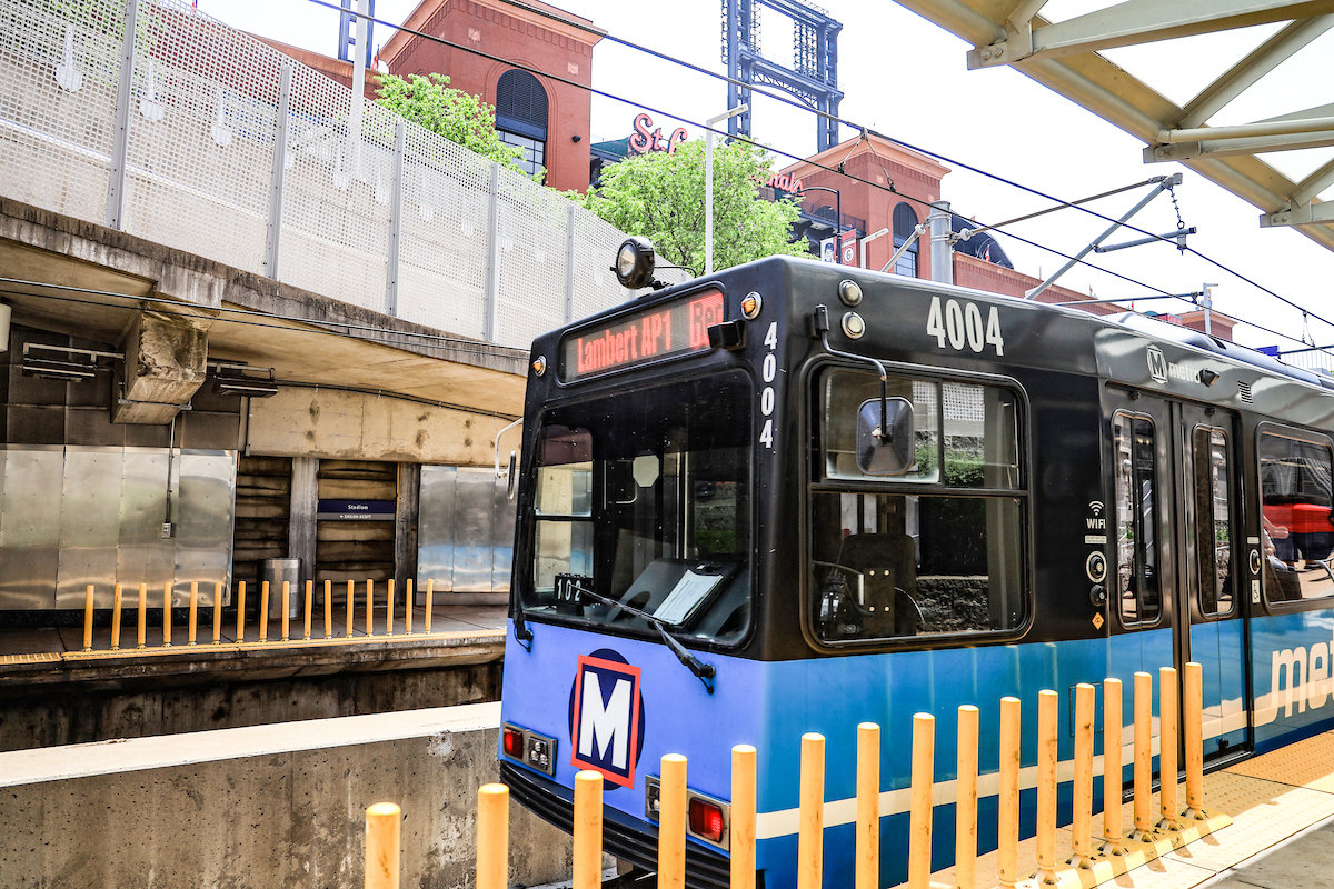 MetroLink train at Stadium Station