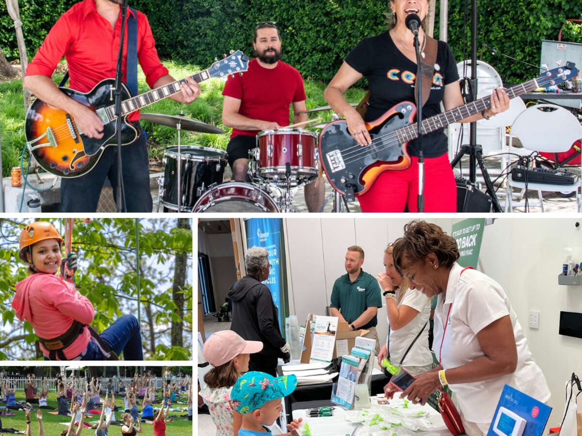 Photo collage – people enjoying an outdoor festival