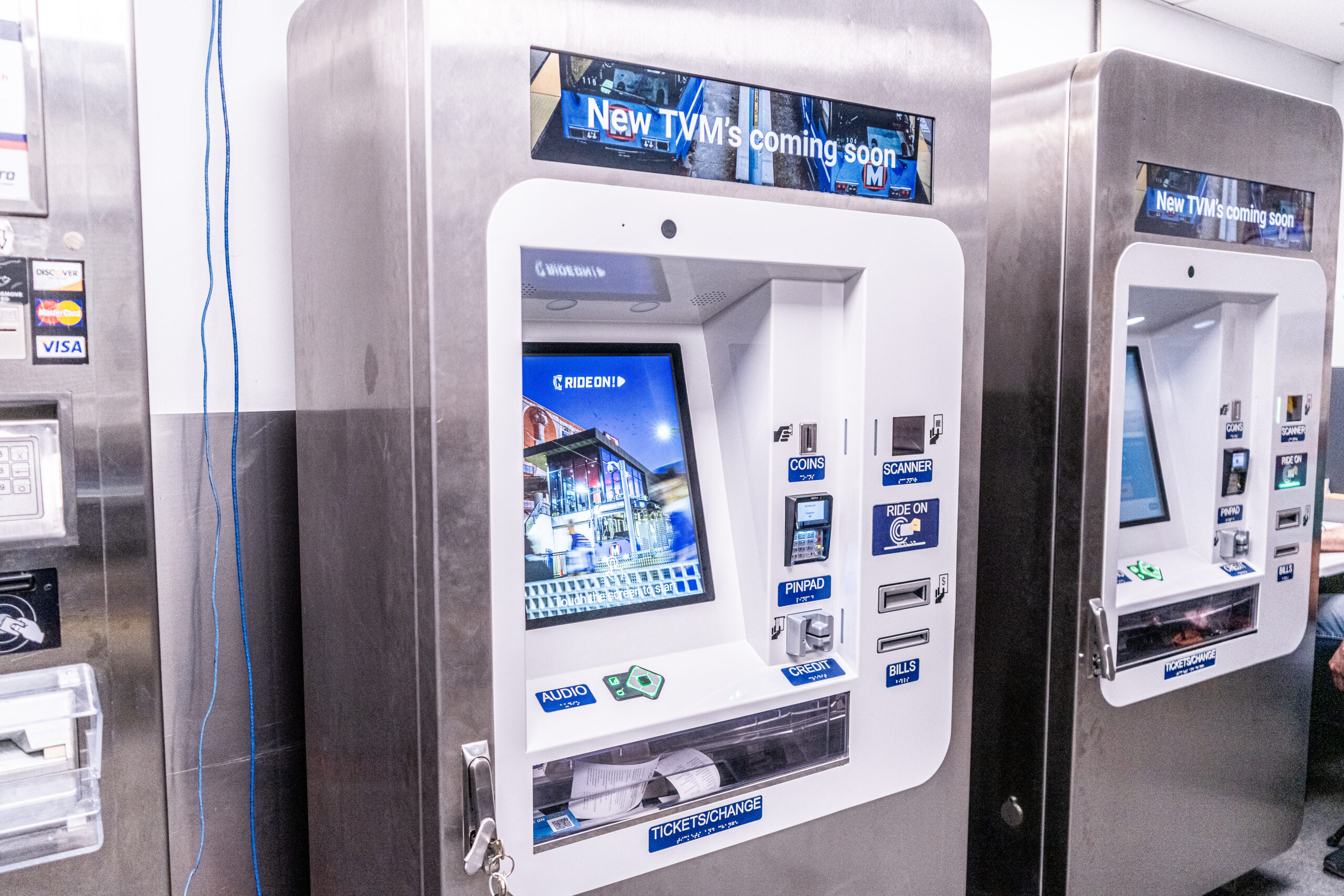Image of new updated ticket vending machine in testing phase.