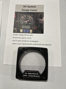 a 3D printed air system gauge cover for $1.25 instead of $91